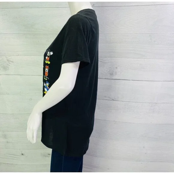 Disney Womens Classic Mickey Minnie Donald Goofy Pluto Black Tee Shirt Sz Medium - Picture 5 of 8